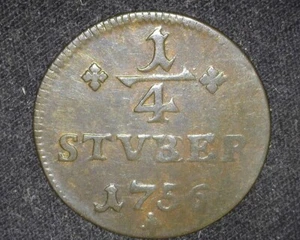 GERMANY WIED-RUNKEL 1756 1/4 STUBER KM3 EXTREMELY FINE ~H9 - Picture 1 of 2
