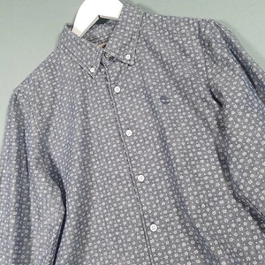 TIMBERLAND Shirt Mens Small Blue White Slim Fit Long Sleeve Button Down Top - Picture 1 of 17