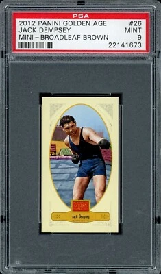 2012 Panini Golden Age Boxing #26 Jack Dempsey Mini Broadleaf Brown PSA 9 *d2 - Image 1 of 2