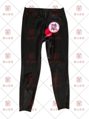 Мужские латексные брюки с высокой талией треска скрытый красный пенис оболочка красный анус оболочка - Изображение 1 из 4