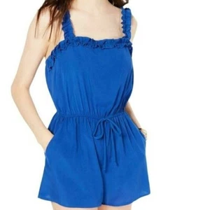 Neu Damen Bebop XL blau Rüschen Tasche Shorts Strampler Pullover - Bild 1 von 9