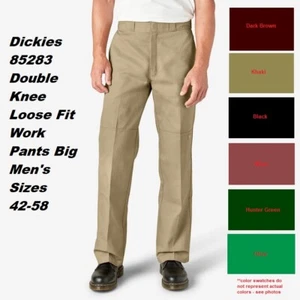 DICKIES DOUBLE KNEE 85283 LOOSE FIT WORK PANTS BIG MEN SIZES 44-58 BIG & TALL - Picture 1 of 18