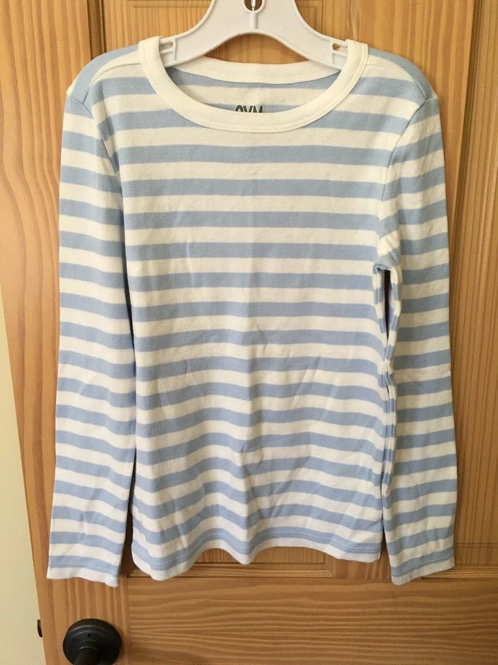 NWT Gymboree Blue Stripe Ribbed Tee Basic T Shirt Top Girls Soft 4,5/6,7/8 - Image 1 of 1