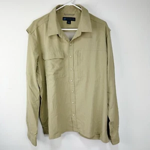 Eastern Mountain Sports Shirt Mens Sz XL Vented Collared Button Down Trail Khaki - Picture 1 of 11