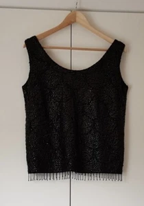Rare Vintage “Lion Knitters British Empire” Heavily Beaded/Sequinned Top - Picture 1 of 7