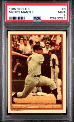 1985 Circle K  MICKEY MANTLE Card #6 PSA 9 MINT! "Colector's Series" - Image 1 of 2