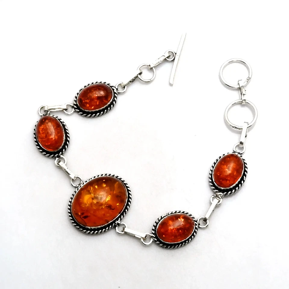 Pulsera ámbar gemas étnica hecha a mano joyería 15 gms para año nuevo AB 26940 Foto 1 de 1