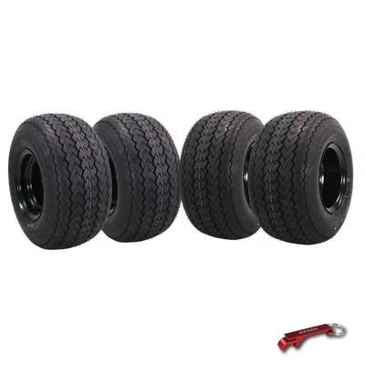 Kenda Hole-N-1 K389 18x8.5-8 Golf Cart Tire & Black Wheel with Keychain - 4-Pack - Image 1 of 4