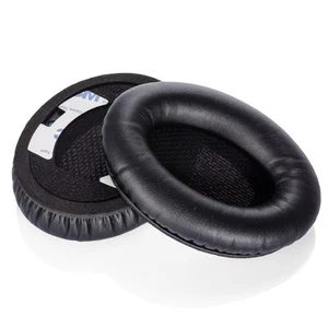 Bose QC35 QC35ii QC25 QC15 AE2 Black Real Leather Replacement Ear Pads Cushions - Picture 1 of 2