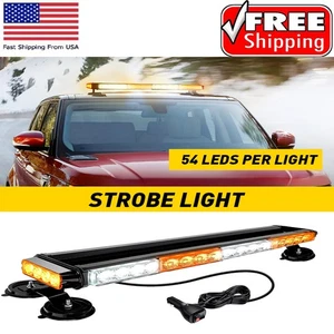 54 LED Emergency Light Strobe Bar Light Warning Amber/White ATV FOR POC RZR SUV - Picture 1 of 11