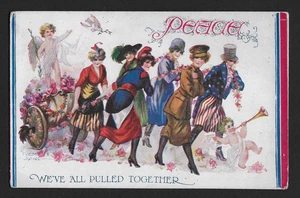 WK1 WWI Postkarte Sieg Frieden 1918 Künstler Fred Spurgin Kunst & Humor 1919 - Bild 1 von 2
