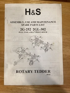 Henificadora rotativa H&S 2G-252 y 2GL-302 lista de piezas de repuesto de montaje, uso y mantenimiento - Imagen 1 de 2