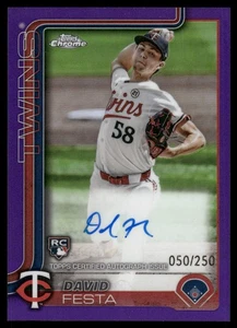 2025 Topps cromo David Festa refractor púrpura automático/250 RC #RA-DF - Imagen 1 de 2