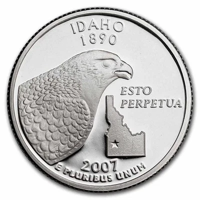 2007 S Silver Proof Idaho State Quarter 90% Silver - Image 1 of 2