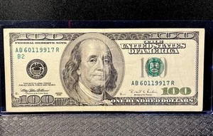 1996 $100 dollar bill, Federal Reserve NOTE AB60119917R [B2] Back#175 &1789 SEAL - Picture 1 of 14