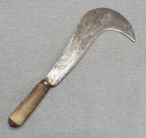 Große historische Gartenhippe 41 cm Kräuterhippe Sichel-Messer Schmiedemarke ALT - Bild 1 von 6