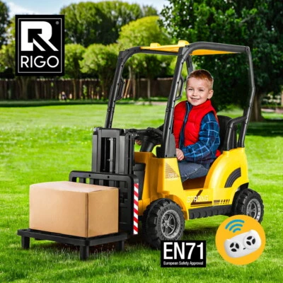 12V Electric Kids Ride On Car Rigo Forklift Loader Toys Cars Horn Remote Yellow - image 1 of 4