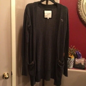 Abercrombie & Fitch Damen Gr. S Langarm verzierte Taschen offene Strickjacke - Bild 1 von 12