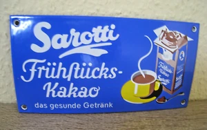 Emailschild Türschild Sarotti 20 x 10cm, 1 A Zustand, lebendige Farben, Kakao - Bild 1 von 5