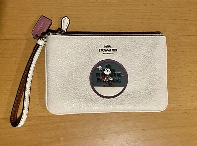 Coach x Disney Pebble Leather Minnie Mouse Patch Wristlet Purse Wallet  - Image 1 of 3