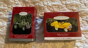 LOT OF 2 HALLMARK ORNAMENTS CARS dump truck - Picture 1 of 3