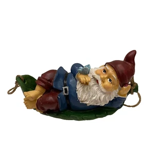 GNOME 7 1/2" IN A HAMMOCK HANGING GARDEN PATIO DECOR BUTTERFLY-MOMENTUM BRAND - Picture 1 of 5