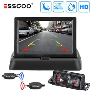 ESSGOO Rückfahrkamera Funk Kabellos Nummernschild Mit 4.3'' HD Farb Monitor Auto - Imagen 1 de 12