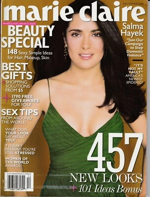 Magazine Marie Claire December 2004 Salma Hayek 457 New Looks 101 Ideas Bonus - Image 1 of 3