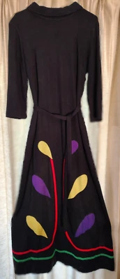 Flutterbye Vintage Black Floor Length Casual Frock Loudly Decorated - Image 1 of 4