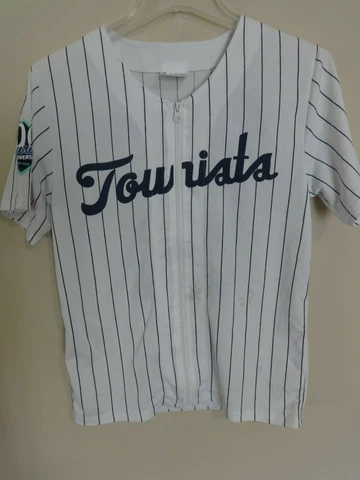 2015 MiLB '61 Asheville Tourists SGA Zipped Front Baseball Jersey YL 100th Anni Cover