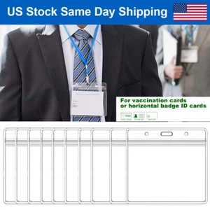 Protective Cover Case Clear For Vaccination Card Badge Holder 10Pack 4.4 X 3.7" - Picture 1 of 11