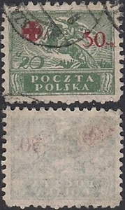 Poland 1921 -Used stamp. Mi Nr.: 157 b.Carmin Overprint"Red Cross" (EB) AR-00612 - Picture 1 of 1