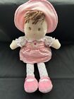 Prestige Baby Pink Striped Spots Hat Doll Comforter Soft Toy