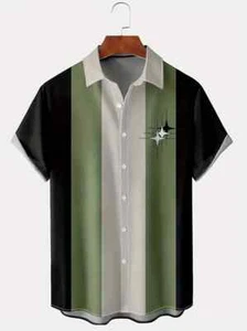 Men's Vintage Style Reproduction Geometric Pattern Shirt 4XL Big & Tall - Picture 1 of 6