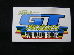 GT TEAM WORLD CHAMPIONS DECAL bmx frreestyle cruiser RARE sticker NOS VINTAGE - Picture 1 of 1