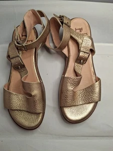 Wonders Leder Wickel Knöchel Damen Gold Sandalen Gr. 37 (6,5) - Bild 1 von 10