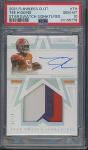920 2021 Panini Flawless Collegiate Tee Higgins /25 Auto Jersey Gem Mint PSA 10 - Picture 1 of 2