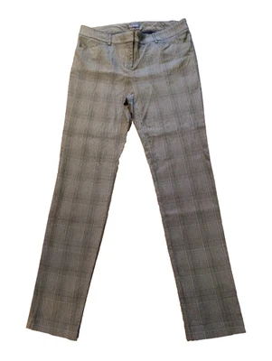 ⚫ Van Heusen Women's Stretch Extensible Dress Pants Sz 6 Black White Plaid  - Image 1 of 4
