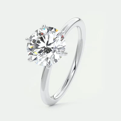 Engagement Ring 14k White Gold Round Lab Grown  2 Carat IGI Certified Diamond - Image 1 of 4