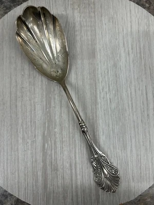 Vintage Bailey & Co Shiebler Sterling Silver Corinthian Shell Serving Spoon 8.5" - Image 1 of 4