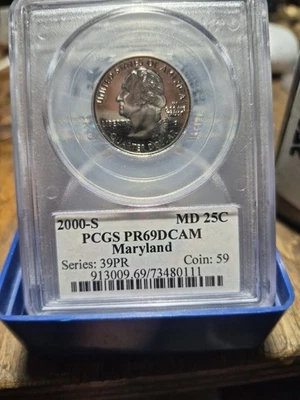 2000 S PCGS PR69 DCAM Maryland State Quarter ( Clad) - Image 1 of 2