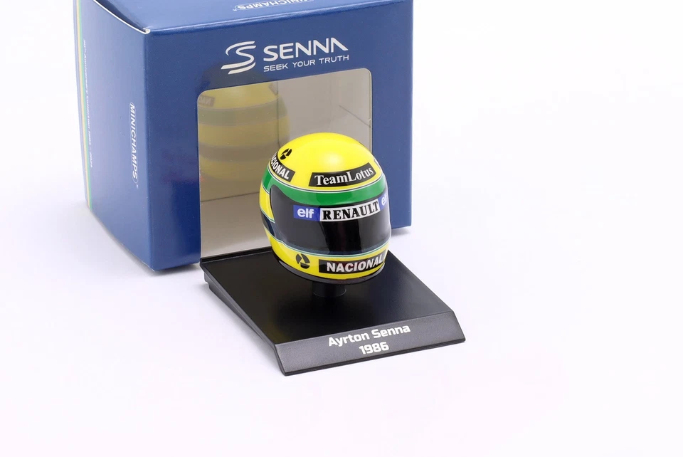 Casque Ayrton Senna #12 John Player Team Lotus Formule 1 1986 1:10 Minichamps - Photo 1/1
