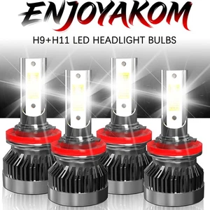 4X CSP H9 H11 LED Headlight Bulbs High Low Beam Combo 6500K White Super Bright - Picture 1 of 11