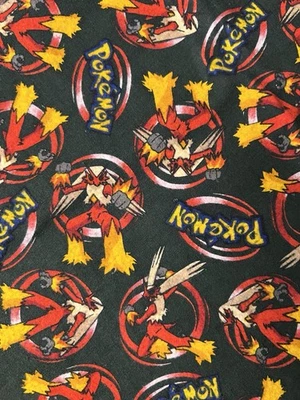 Vintage Pokemon Blaziken Cotton Fabric 1+ yards Dark Green Pokémon - Image 1 of 4
