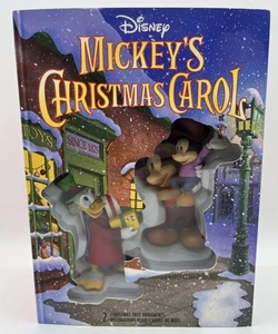 NEW Hallmark Disney's MICKEY CHRISTMAS CAROL Scrooge Ornament-Set Of 2 - Picture 1 of 4