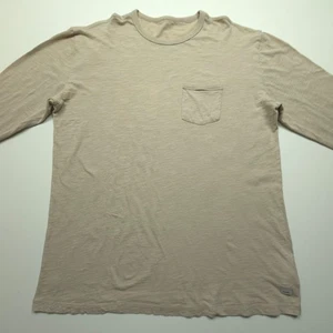 Vuori Mens Shirt XL Tan Brown Thin Flub Pocket Tee Long Sleeve Pullover Gym Base - Picture 1 of 19