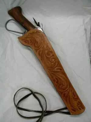 Gun Holster Belt Leather Revolver Pistol Tooled .22 .35/357 .44/45 Cal Western - Image 1 of 4