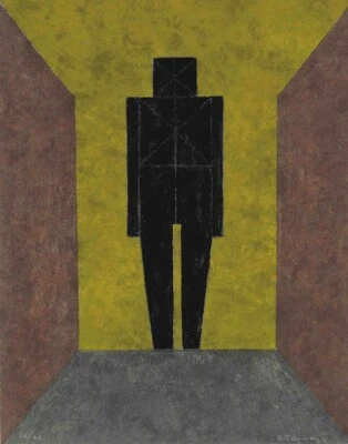 Figura Rufino Tamayo en lienzo negro 16 x 20 Foto 1 de 4