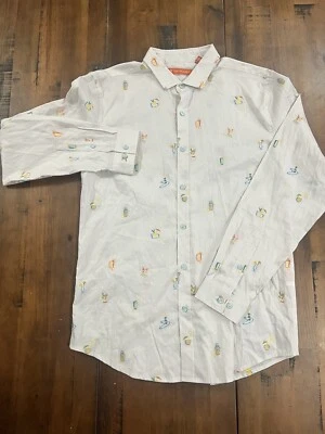Camisa Aloha Tori Richard Masculina Manga Longa Taupe Tiki Bar AOP  - Imagem 1 de 3
