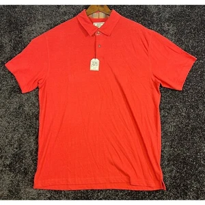 NWT - Jos. A. Bank 1905 Red Polo Shirt Tailored Fit Plaid Trim Short Sleeve XL - Picture 1 of 6